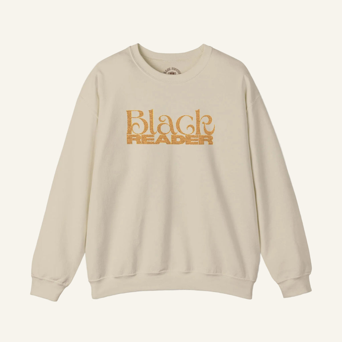 Black Reader Embroidered Crewneck