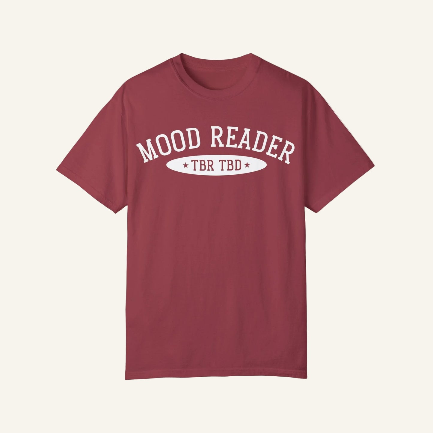 Mood Reader | TBR TBD Comfort Color T-shirt | Bookish Merch to Support the Book to Screen Club