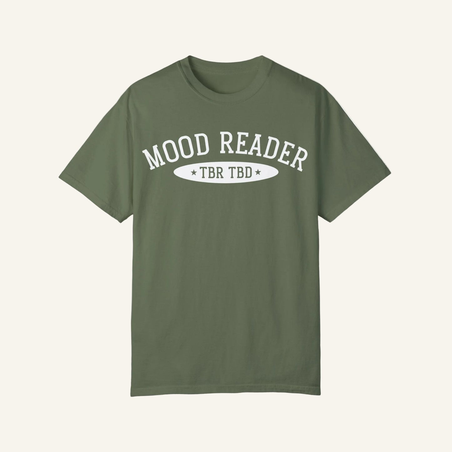 Mood Reader | TBR TBD Comfort Color T-shirt | Bookish Merch to Support the Book to Screen Club