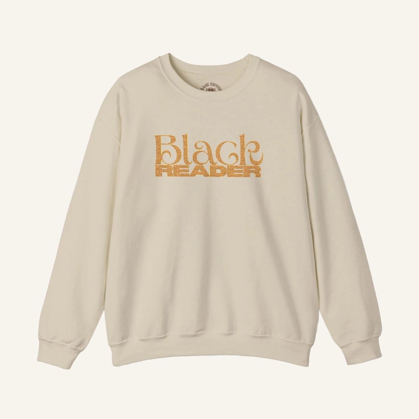 Black Reader Embroidered Crewneck