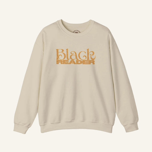 Black Reader Embroidered Crewneck