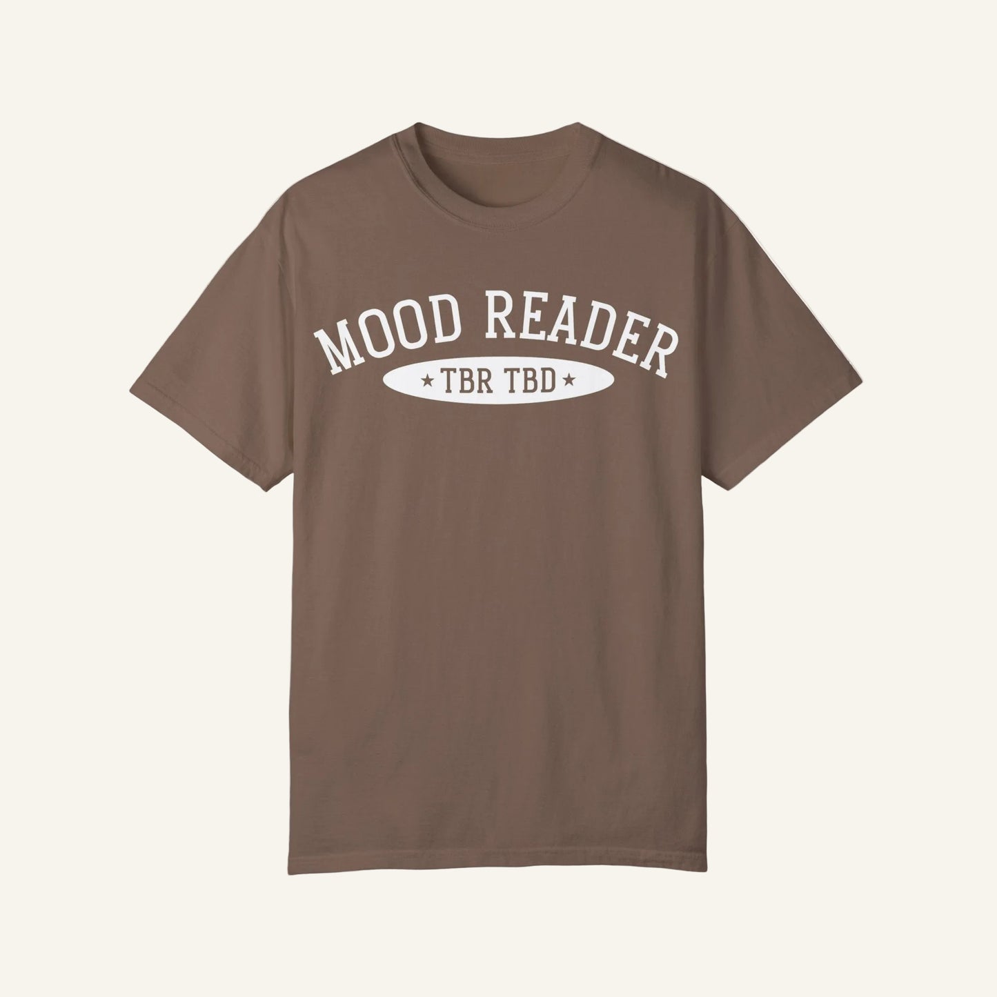 Mood Reader | TBR TBD Comfort Color T-shirt | Bookish Merch to Support the Book to Screen Club